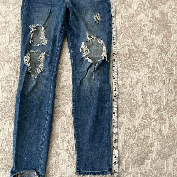 Joe's Jeans Mid-rise Skinny Ankle Raw Hem Stretch Size 28W - Picture 3 of 7